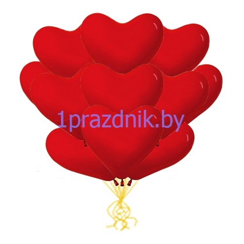 Облако шаров Сердца Красные, 43 см