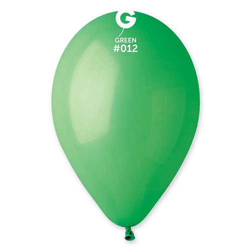 Шар воздушный латексный Зеленый (Green), пастель, №12 (12