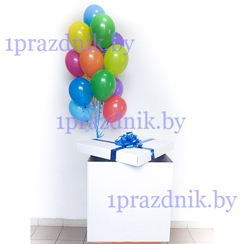 Коробка-сюрприз с фонтаном из воздушных шаров 10
