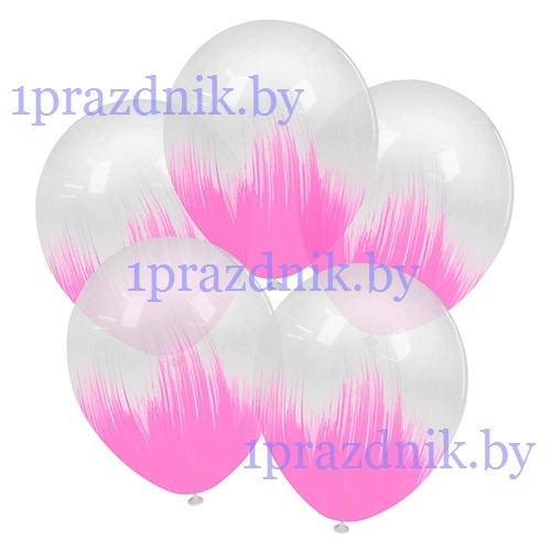 Шар воздушный латексный Браш, Розовый, кристалл 811010 12