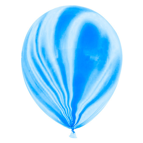 Шар воздушный латексный мрамор (Агат) синий (12