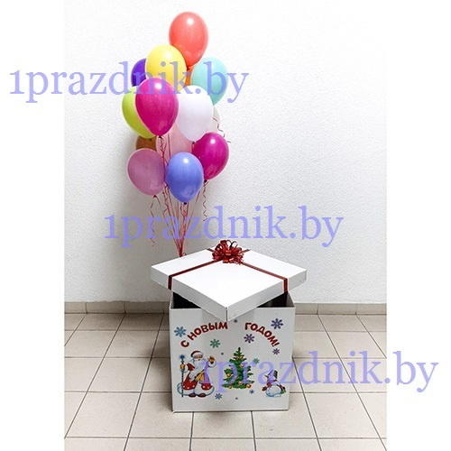 Коробка-сюрприз с воздушными шарами 