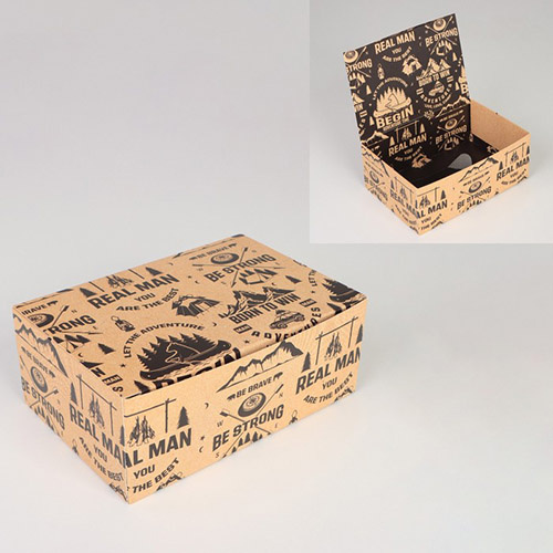Коробка подарочная двухсторонняя «Брутальность», 18*12*8 см