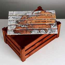 Коробка деревянная подарочная «Карта», 21*33*15 см
