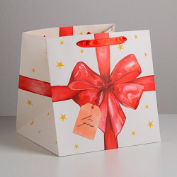 Пакет подарочный квадратный «For you», 30*30*30 см