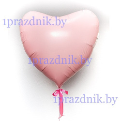 Шар фольгированный сердце большое (Розовое пастель) 32