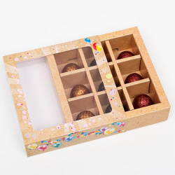 Подарочная коробка под 9 конфет 