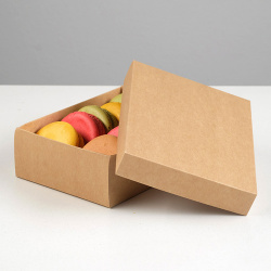 Коробка подарочная для макарун крафт 16,5*12,5*5,2 см
