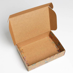 Коробка подарочная крафтовая «Бабочки», 21*15*5 см